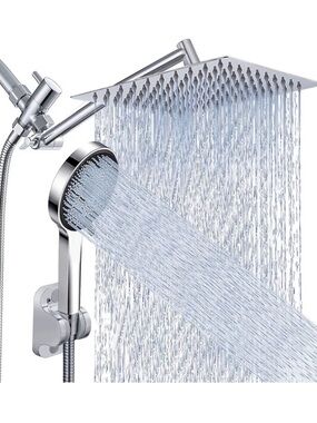 Chrome Dual Shower System with Rain and Handheld Spray